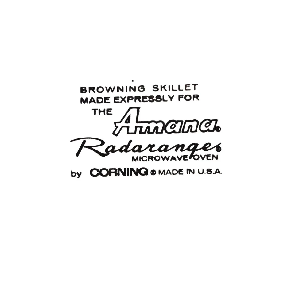 Corning Amana Radarange Browning Skillet Small Blue Colonial House‎ Vintage